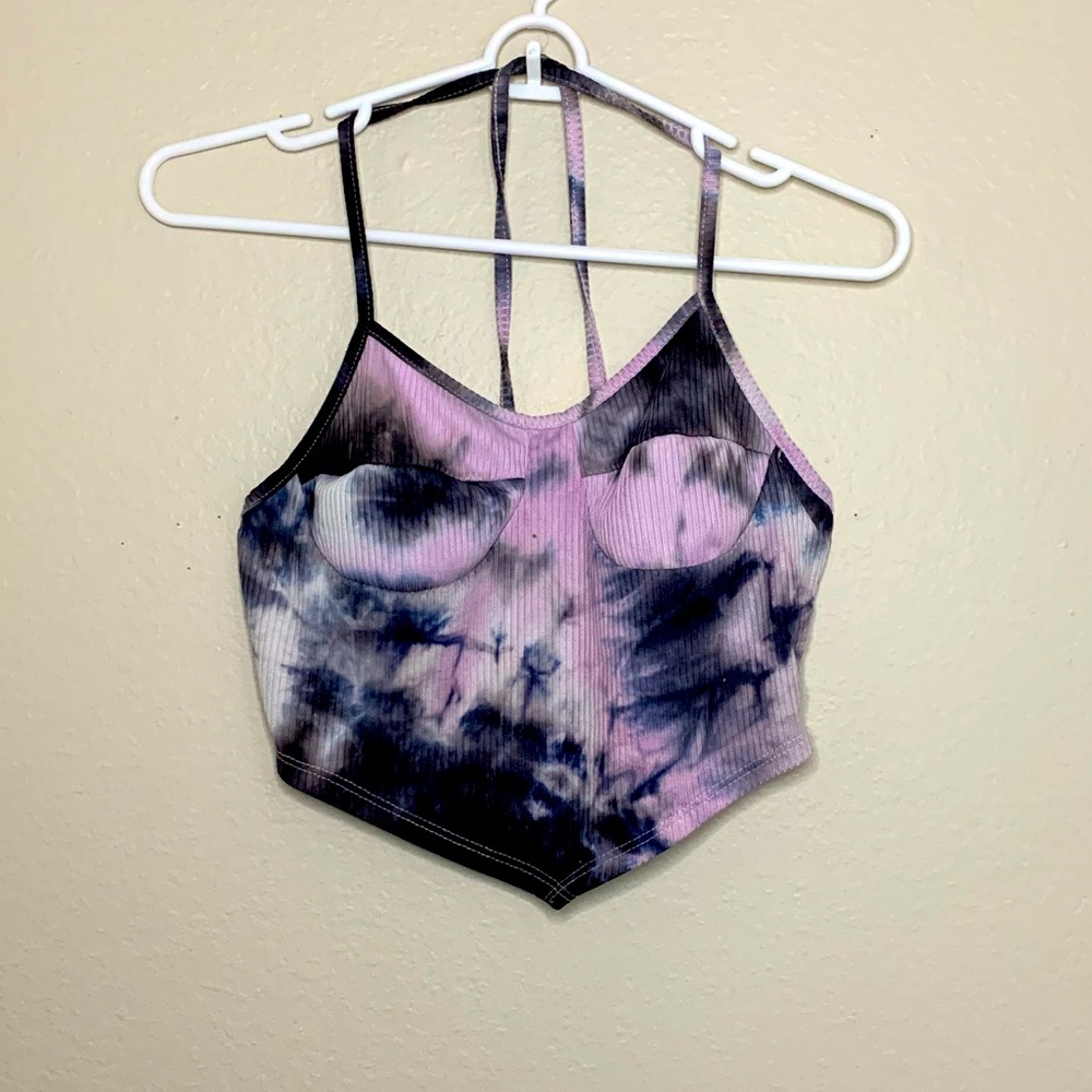 Purple and black crop top
